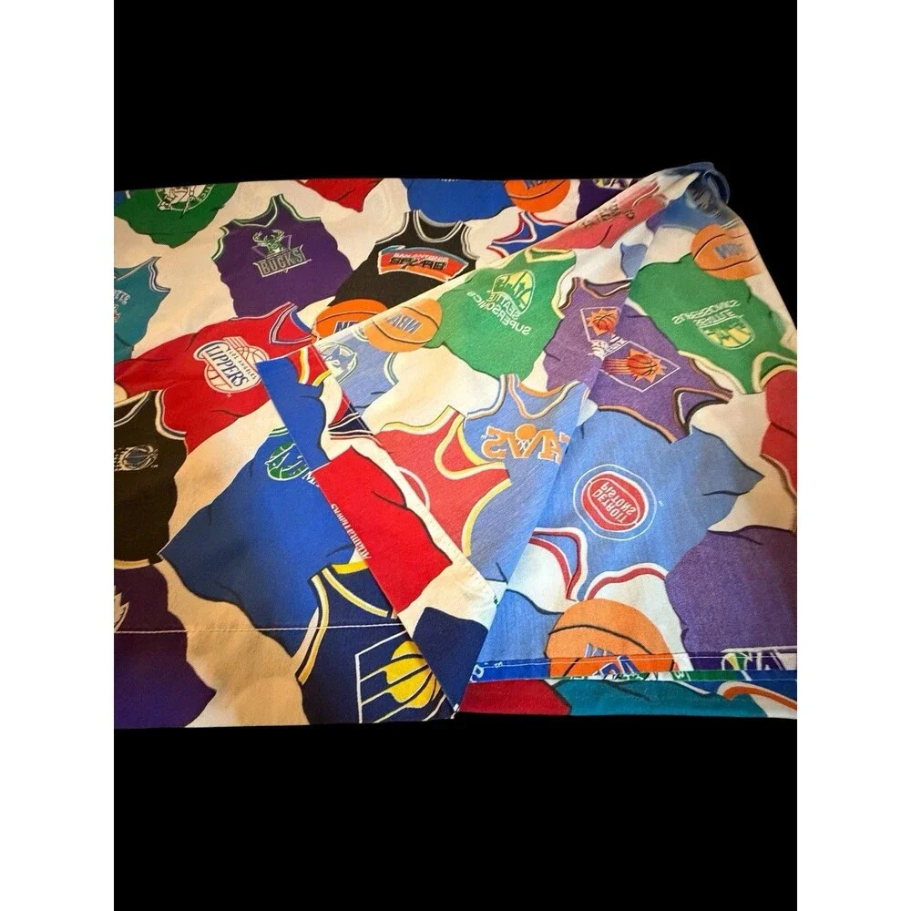 Vtg 1990s NBA Basketball Full Standard Sheet Flat Sheet Only